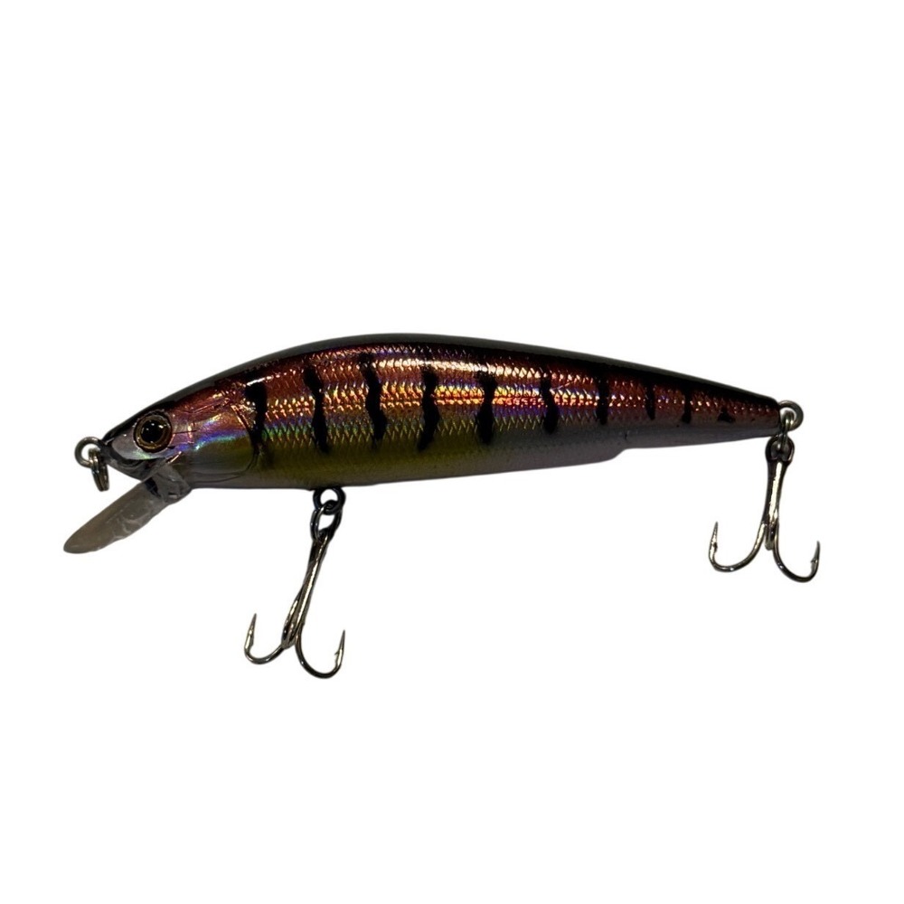 Iridescent Tiger Stripe Minnow‎ Jerkbait Fishing Lure 2.5 Inch Shallow Diver